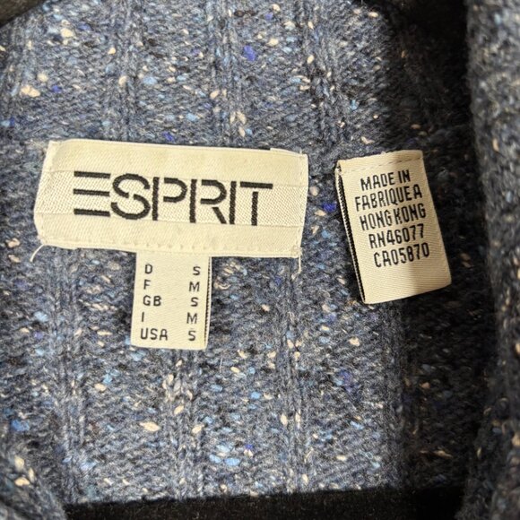 Vintage Silk Wool Cardigan Sweater Blue Y2K Zip Quiet Luxury Minimalist Small - Picture 7 of 8